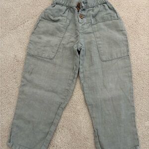 100%linen pants, grey/light blue color